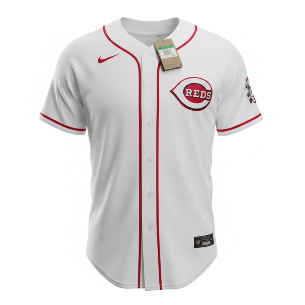 Nike‎ Cincinnati Reds Dugout Baseball Jersey Mascot Mens XL X-Large White Red
